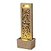 Teamson Home Garten Outdoor Brunnen Hoher Wasserfall mit warmen LED-Lichtern, River Rock Design, Einstellbarer Fluss, Robustes braunes Polyresin