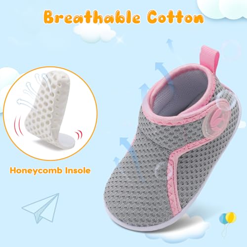 FEETCITY Lightweight Baby Sock Shoes Baby Walking Shoes Boys Girls Infant High-Top Shoe 12-18 Months4