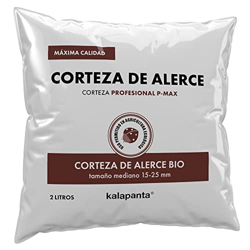 Kalapanta - Corteza de alerce, sustrato especifico para replantar Todas Las orquídeas y por el Jardin, 2L Tamaño Medio 15-25 mm, sustrato 100% Natural, Permitido en la Agricultura ecológica