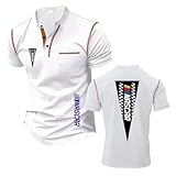 Camisetas Henley Hombre Camisetas Deportivas para N.A.SC.A.R Camiseta De Manga Corta Que Absorbe La Humedad Estampado Media Costuras Polos Casuales Ropa-BaiSe||m