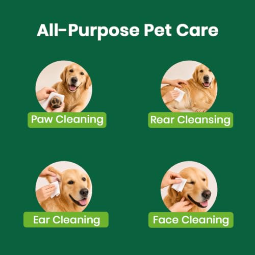 Image of Daily Pet Wipes | Wet Wipes for Dogs, Cats, Puppies & All Pets | Enriched with Castor Oil, Vitamin E | Non-Toxic & Gentle Grooming & Deodorising Wipes | 80 Wipes X Pack of 4