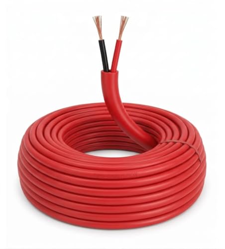 2 Core Electrical Wire Cable, 100% Pure Copper Strands, 45, RED, ...