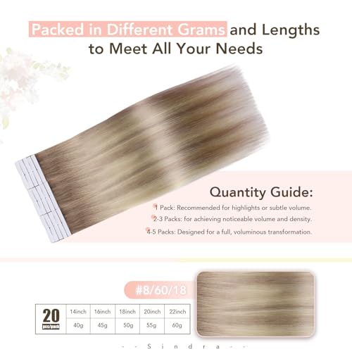 Image of Sindra Invisi Edge Tape in Extensions Human Hair, 22 Inch 60g