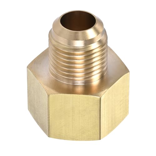 Image of YOKIVE Pipe Fitting, Brass Tube Adapter Connectors, Great for Hydraulic Applications (3 /8 SAE Flare Male & 1 /2 SAE Female)