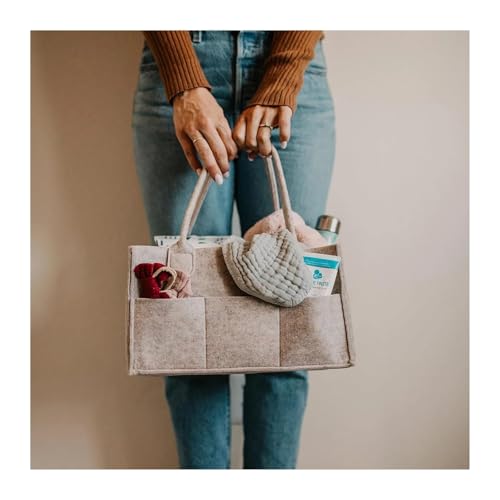 Generisch Baby Organizer Wickeltisch，Wickel Organizer，Diaper Caddy Organizer，Windeltasche FüR Unterwegs，Plush Wrap Organiser，Baby Nappy Caddy Organiser (33 * 23 * 18Khaki)