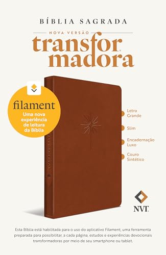 Bíblia NVT Filament (Marrom, Luxo Couro Sintético): Slim Letra Grande