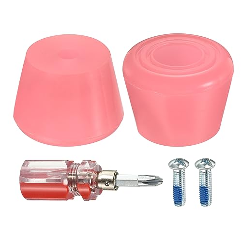 M METERXITY Roller Skate Stopper - Rubber Brake Block Toe Stops, Adjustable with Screwdriver, Apply to Roller Skate (1.46 Inch 1.85 Inch Dia, Pink)