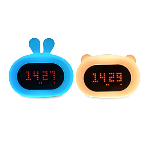 Lumipets Lumiclock Bunny Nightlight And Alarm Clock, Help Babies, Toddlers, Girls And Boys Fall Asleep And Wake Up Gently, Wake To Rise Color Sound Interface, Cute Display Faces, Tap To Change #TOP7