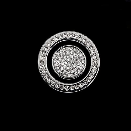 MICROCK Bling Accessories for Land Rover Range Rover Evoque Jaguar XJ XE XF F-Type F-PACE I-PACE E-PACE Ignition Engine Start Button Rhinestone Crystal Switch Ring, 2pcs