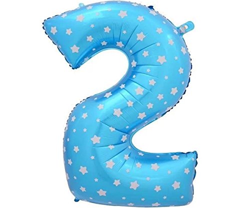 Image of AMFIN 17 inch 2 Number Foil Balloon, Birthday Decoration Items [Helium Supported] - Blue