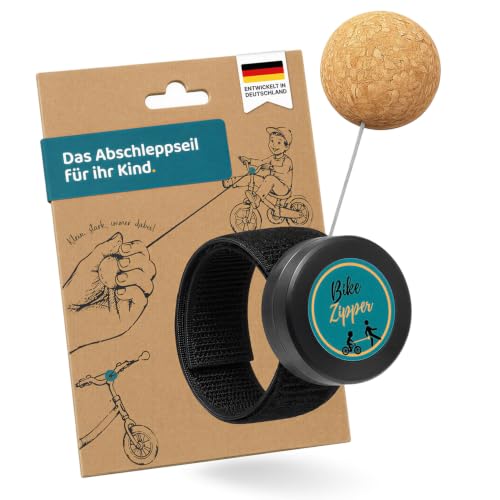 BikeZipper Fahrrad Abschleppseil Für Kinder I Zughilfe Mit Korkgriff I Zugsystem Für Kinderfahrrad, Laufrad, Roller, Schlitten… – Ansicht 1