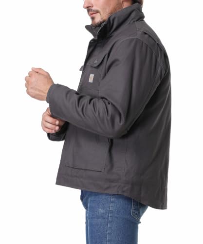 Image of Men's Quilted Flannel Lined Work Coat Long-Lasting Jacket