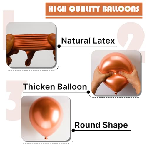 Image of PartyWoo Metallic Rose Gold Balloons, 50 pcs 5 Inch Rose Gold Metallic Balloons, Rose Gold Balloons for Balloon Garland or Arch as Bachelorette Party Decorations, Wedding Decorations, Rose Gold-G107