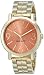 Nine West Women's NW/1694COGB Gold-Tone Bracelet Watch with Coral-Color Dial