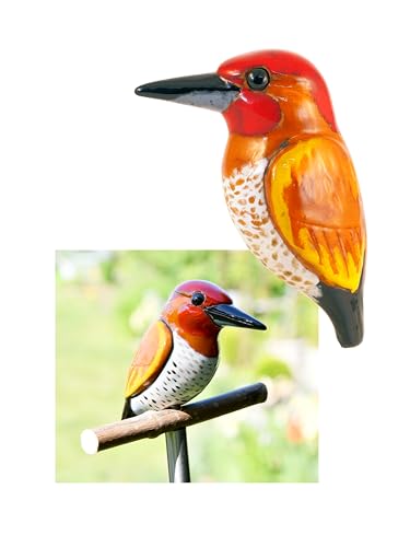 Midene Ceramic Garden Decor - Bird Woodpecker Lawn stake -