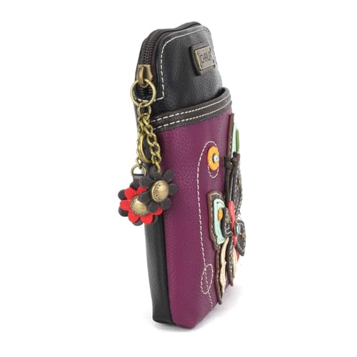 Image of CHALA Garden Animal Collection Cell Phone Crossbody Purse-Women PU Leather /Canvas Multicolor Handbag with Adjustable Strap