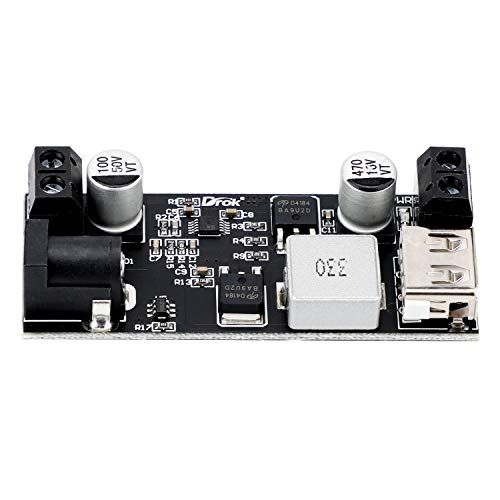 DROK Buck Converter 12v to 5v, 5A USB Voltage Regulator DC 9V-36V Step Down to DC 5V-5.3V 5.2V 3.5-6A Volt Transformer Power Supply Module for Phone Fast Charging4
