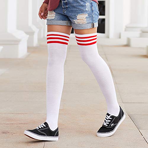 Image of Century Star Thigh High Socks Long Over Knee High Socks for Women Casual Athlete Striped Knee High Stocking