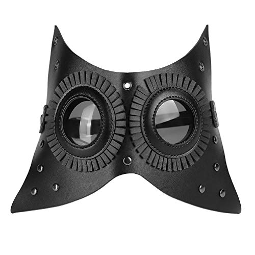 NUOBESTY Steampunk Goggles Phantom Half-face Gothic Cosplay Owl Plague Doctor Masquerade Costume Accessory Carnival Halloween (Black) NUOBESTY Steampunk Goggles Phantom Half-face Gothic Cosplay Owl Plague Doctor Masquerade Costume Accessory Carnival Halloween (Black)