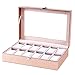 Stuurvnee Cas SpéCial pour Les Femmes Femme Fille Ami Montres-Bracelets BoîTe de Rangement Recueillir Rose PU Cuir 12 Grilles Mode Armoire Cadeau 12 Fentes