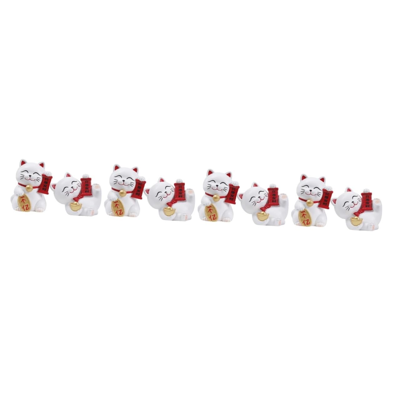 Figurine chat résine MAGICLULU x8 ornements Maneki Neko