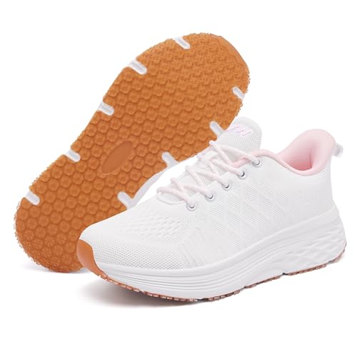 Image of AVW Womens Non Slip Work Shoes Water Resistant Walking Sneakers Food Service Chef Kitchen Shoes