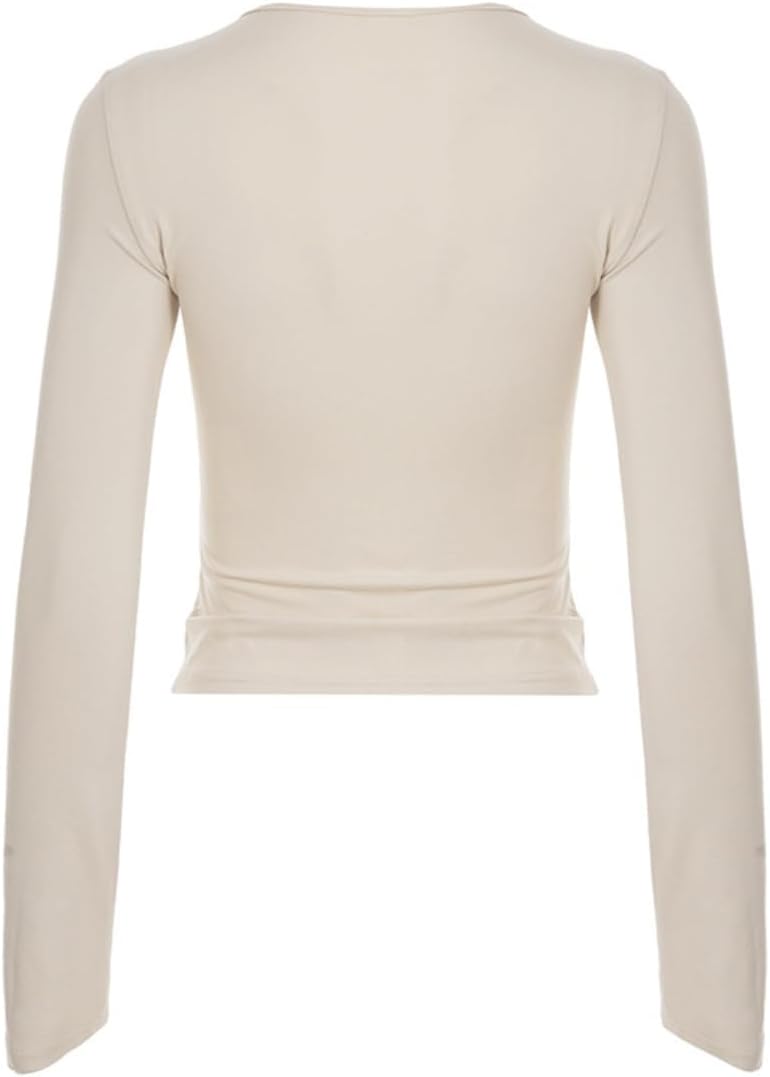 Y2k V Neck Floral Tops Women Fairy Grunge Vintage Long Sleeve Top 2000s Emo Graphic Cute Teen Girls Clothe - Image 5