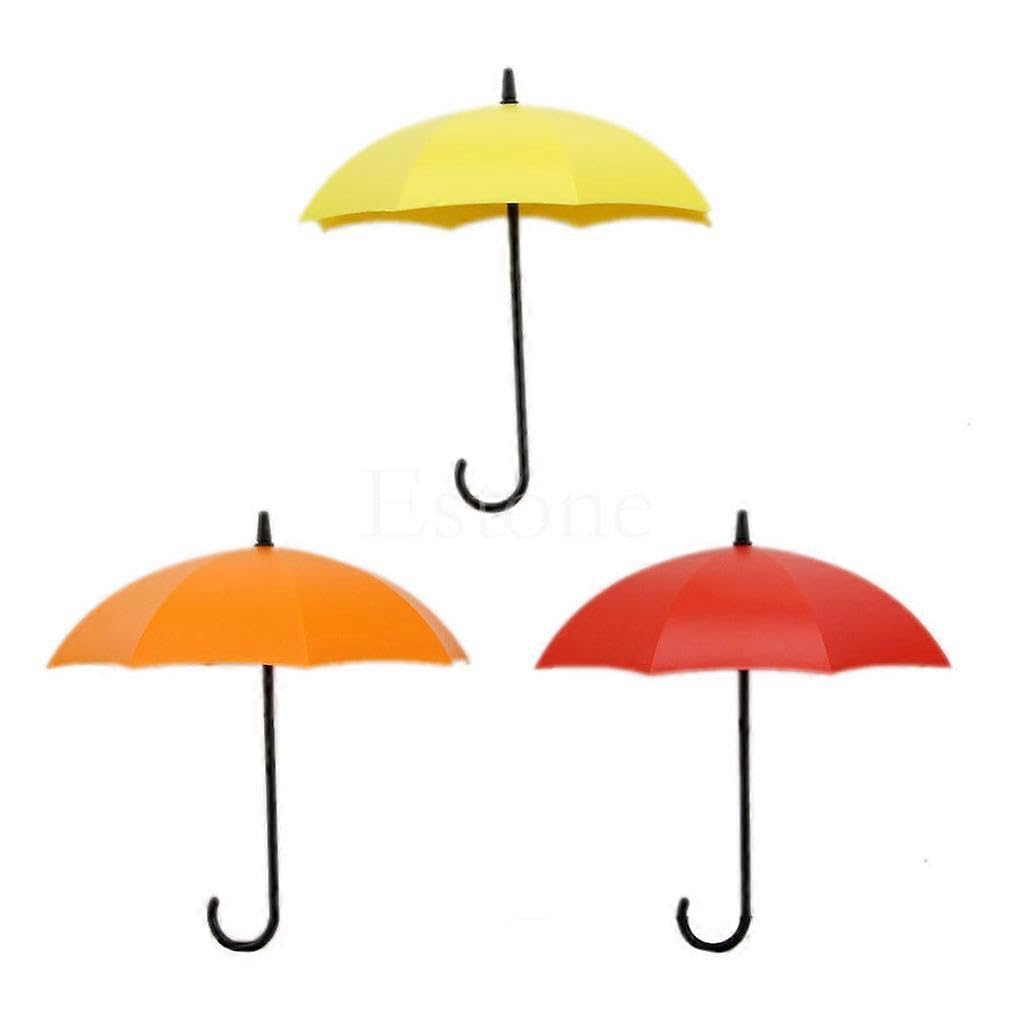JOYHAPPST 3X Cute Umbrella Shape Wall Hook for Key Spectacles Hanger Coin Holder Organizer