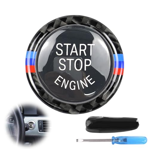 Cache-bouton Start/Stop, Bouton de Démarrage/arrêt Sport, Cache-contacteur D'allumage pour BMW Série 3, 5, X5, X6, E90, E91, E92, E93, E60, E70, E71, Z4, E89 (Noir)