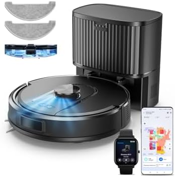 Vexilar Self-Emptying Robot Vacuum Cleaner with Mop, Laser Naviga...
