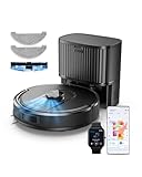 Vexilar Self-Emptying Robot Vacuum Cleaner with Mop, Laser Navigation, Up to 60 Days of Hands-Free Cleaning, 180 Mins Runtime, Strong 10000Pa Suction Robot Vacuum to Clean Floors, Carpets, Pet Hair