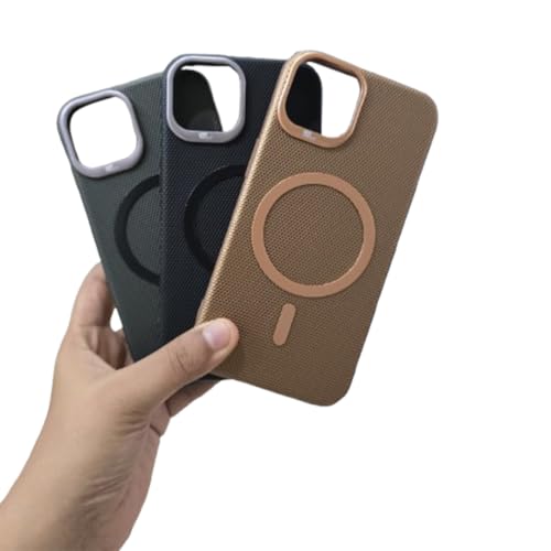 Image of Polycarbonate Ultra-Hybrid Back Cover Case for iPhone 13 Compatible with Mag SFE | Camera Protection | Hard Matte Shockproof Back Cover for iPhone 13 (Brown)