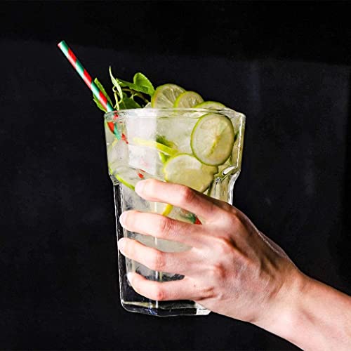 Simwa Whiskey Champagne Glasses Water Tumblers Glasses Large Glass Mugs,Glass Tumblers,Perfect For Cappuccino, Latte,Tea, Juice, Iced Beverages Wine Glass #TOP5