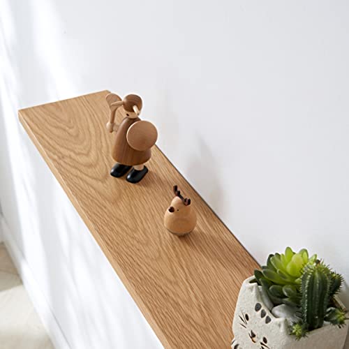 24 Inch Floating Shelves Wall Mounted Set Of 2, Rustic Wall Shelves For Decor, Natural Wood Oak Floating Shelf For Bedroom Bathroom , Easy Assembly, Natural Color, 24*6*0.8 (Not For Drywall)) #TOP4