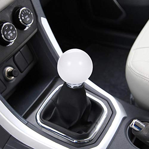 Arenbel Polished White Ball Manual Gear Stick Handle Shift Round Automatic Car Shifter Lever Knob Fit Most Auto Mt Transmissions #TOP6
