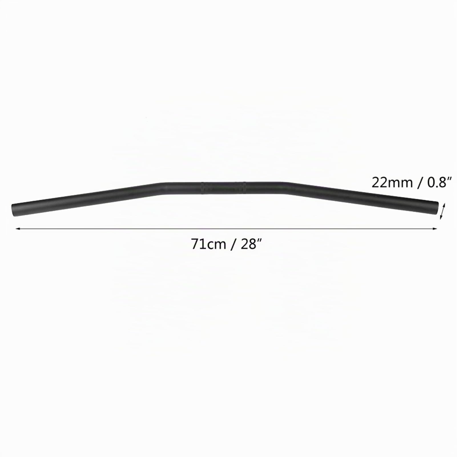 Yctze 7/8 po 22MM Guidon de Cintrage Rétro de Moto Barre de Poignée Noir pour Drag Bar 22mm Moto Bend Guidon