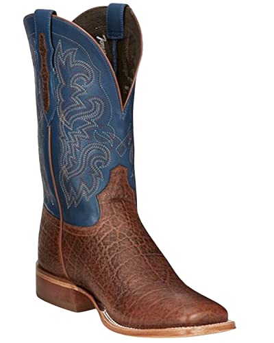 Tony Lama Men's Jinglebob Safari Western Boot Wide Square Toe Cognac 12 Ee #TOP2