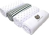 OEKO TTEX Standard 100 Weich und Kuschelig hautfreundliches Moltontuch Molton 100% Baumwolle Flanellwindeln Baumwolltücher Spucktücher- 4er Pack - 1807Grau/Wal