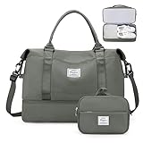 Women’s Weekender Bag with Shoe Compartment and Toiletry Pouch - Stylish Overn...