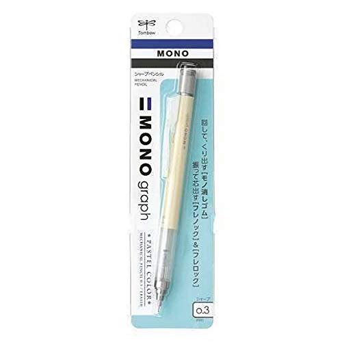 Porte-mine Tombow Mono Graph 0,3 mm pastel crème jaune écriture fine
