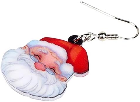 NEWEI Santa Claus Earrings - Acrylic Drop Dangle Christmas Earrings For Women - View #3