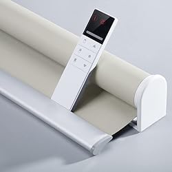 Persianas Motorizadas Leroy Merlin Persianas motorizadas recargables, opacas, gruesas, impermeables, para oficinas en casa, tamaño personalizado (beige y amarillo, 60 cm de ancho x 200 cm de alto)