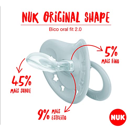 Kit com 2 Chupetas Dia e Noite Silicone Girl S2 - NUK, Rosa/Lilás, Tam 2 (6-18 Meses)