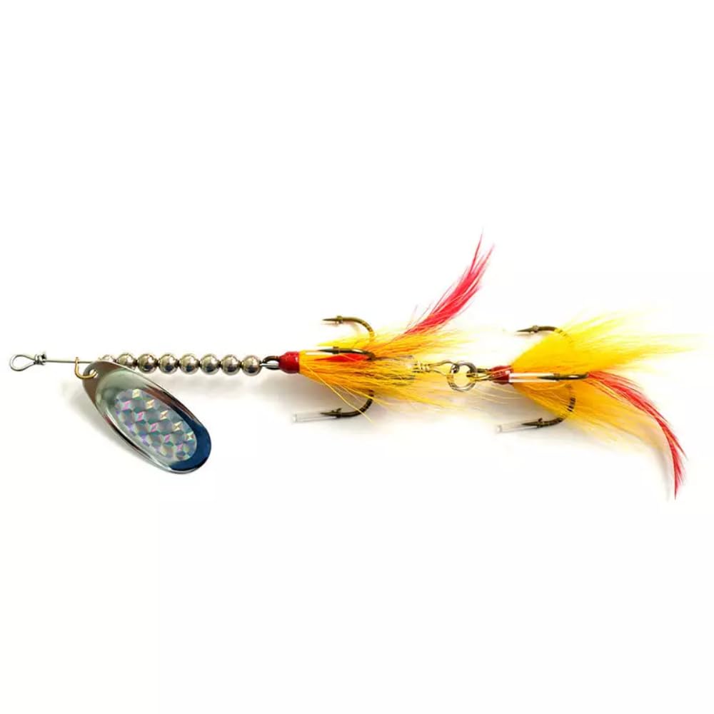SEASKY 44g Bucktail Spinnerbait Double Treble Hooks French Blade Stainless Steel Shaft Beads Freshwater Kokanee Pike Striped Bass Lure Musky in-Line Spinners
