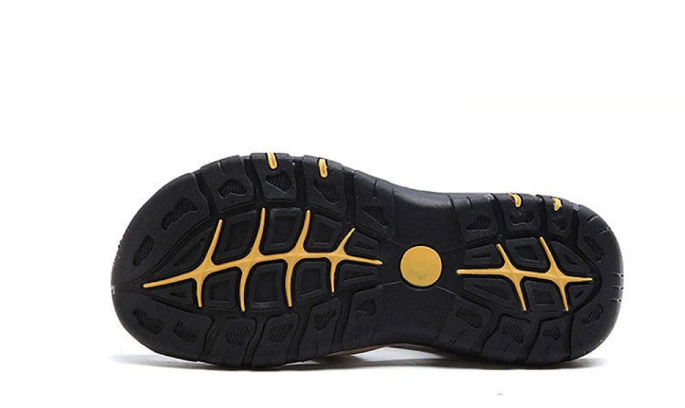 MLLM Uso Interno Suola in Schiuma,Sandali da Trekking in Pelle assonnati;Scarpe da Spiaggia da Uomo Outdoor-Yellow_41,per Interni Uomo Ciabatte