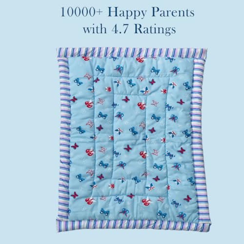 Image of Cotton Baby Sleeping Bed Set Godari Baby Cradle Mattress, Multi Purpose Cushioned Sleeping Mat for 0 to 2 Years, 77x55 cm, Washable and Reusable