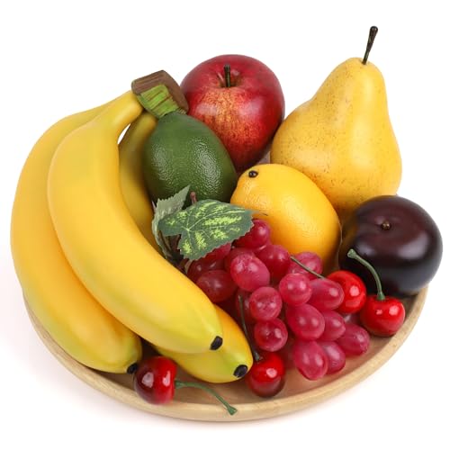 Gresorth Artificial Lifelike Apple Brin Banana Grape Lemon Pear Fake Fruit Toy Home Christmas Party Decoration - 8 Fruits