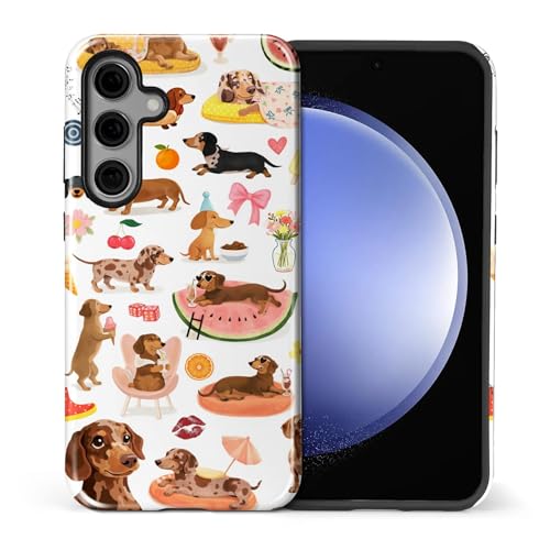 Coque Samsung S25 Plus antichoc, protection TPU et PC rigide motif teckel rigolo