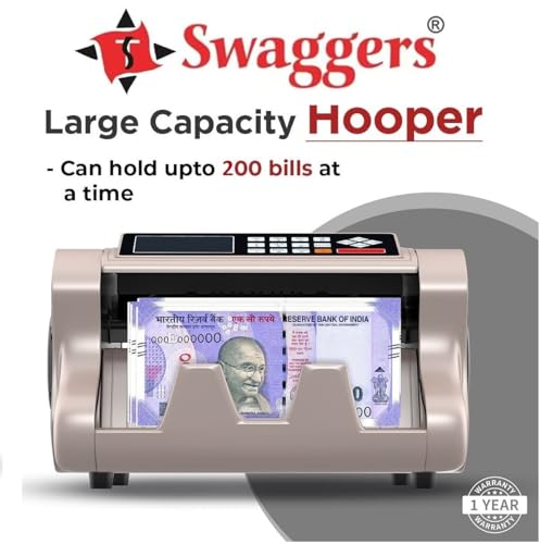 Image of swaggers Upgraded Mix Value Note Counting Machine with Fake Note Detection| User for Banks, Offices, Hotels, Hospitals, Schools, Colleges, Retails Shops, Jewellery Shops etc.