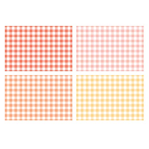 Monolike Placemats For Dining Table, Paper Tablemat Multi-Pack Check A Set - 12 Sheets Of 4 Types, 48 Of Total + Case #TOP24